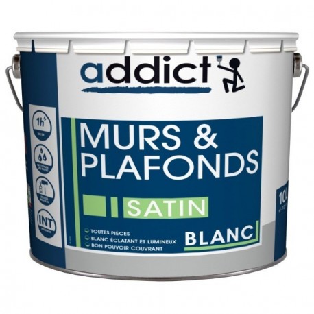 Peinture ADDICT acrylique Satin Murs et Plafonds 10L