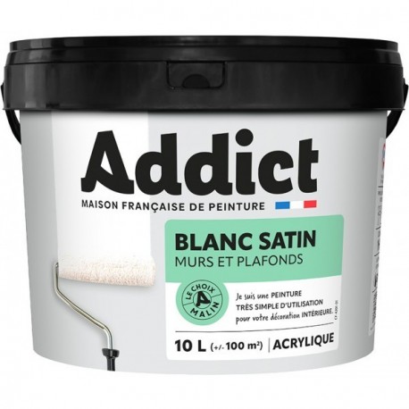 Peinture ADDICT acrylique Satin Murs et Plafonds 10L