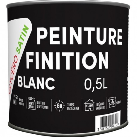 Peinture laque glycéro TDP satin blanc 0,5L
