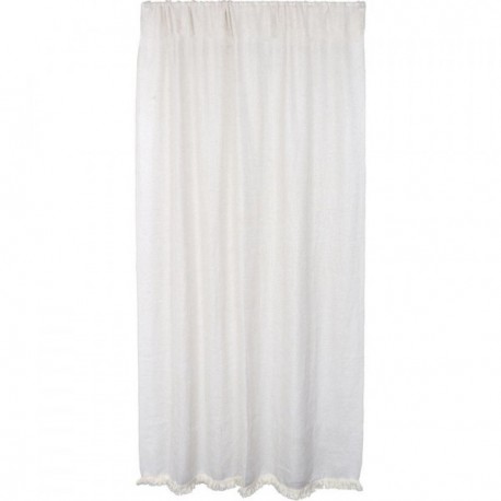 LUANCE RIDEAU DE PORTE 135X225CM POLYESTER/LIN TISSE AVEC THERMOCOLLANT 140X3CM NATUREL