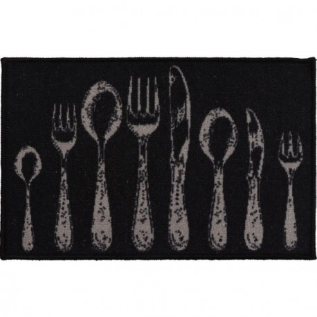 Tapis Imprime Noir LUANCE 50x80cm