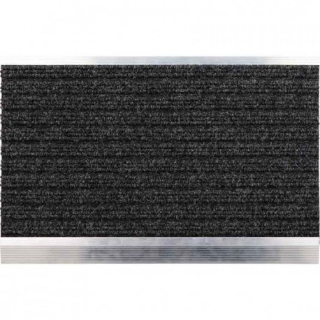 LUANCE Tapis ALLIAGE METAL POLYESTER/TPR GRIS/NOIR 40x60cm