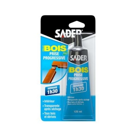Colle SADER Bois prise progressive 125ml