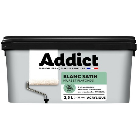 Peinture ADDICT acrylique Satin Murs et Plafonds 2L5