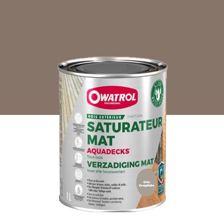 Saturateur pour tous bois OWATROL Aquadecks gris graphite 1L