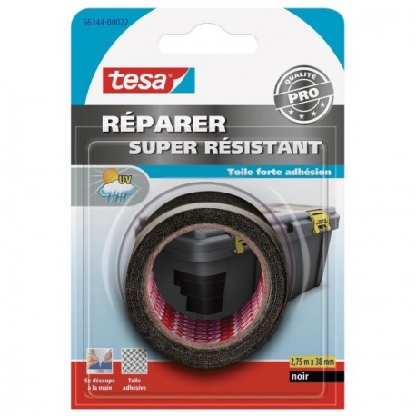 Adhésif de Réparation toilé TESA Super Résistant noir 2,75mx38mm