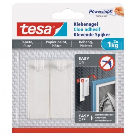 Clou Adhésif pour mur peint et papier peint TESA 1kg (blister de 2)