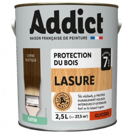 Lasure bois ADDICT glycéro chêne rustique 2,5L