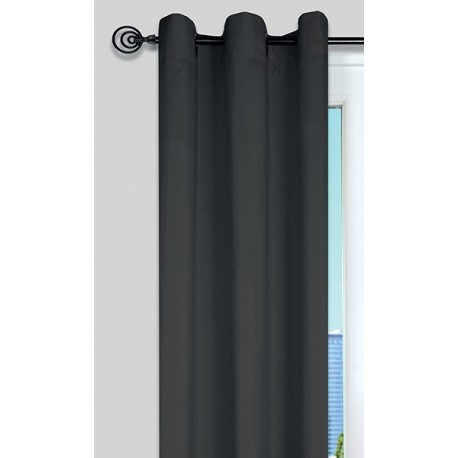 Rideau NELSON isolant finition 8 oeillets anthracite 135x240cm