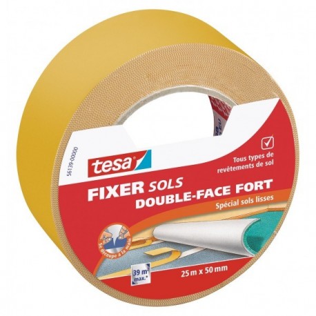 Adhésif double face TESA Fort pour sols lisses 25mx50mm