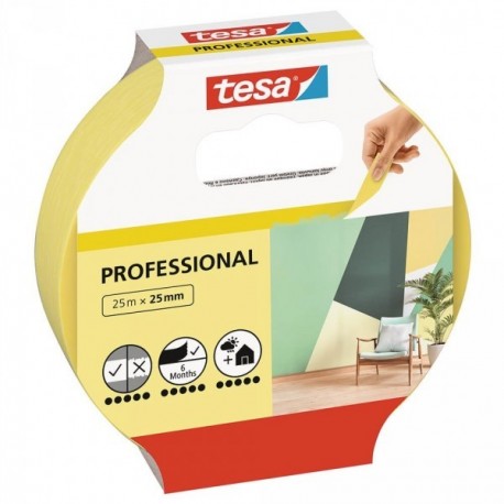 Adhésif de masquage TESA Professional jaune 25mx25mm
