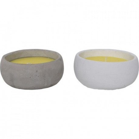 LUANCE BOUGIE CITRONNELLE GM X 1 POT CIMENT COMO GRIS/BLANC