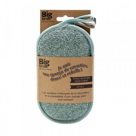 Lot de 3 éponges microfibre REMUE MENAGE grand modèle