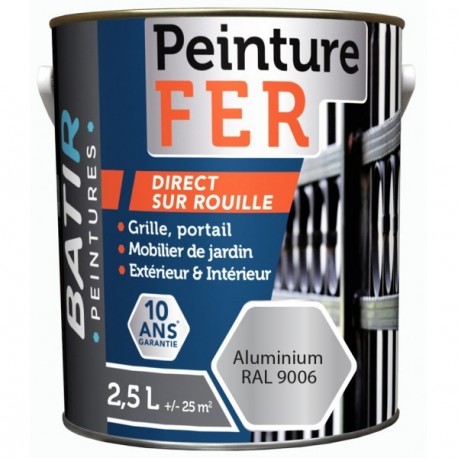 Peinture BATIR fer brillant 2,5L aluminium
