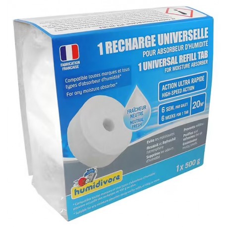 Galet recharge pour absorbeur d'humidité SODEPAC Humidivore neutre 500g