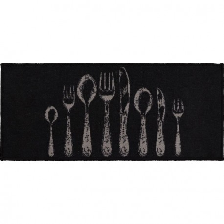 Tapis Imprime Noir LUANCE 50x120cm