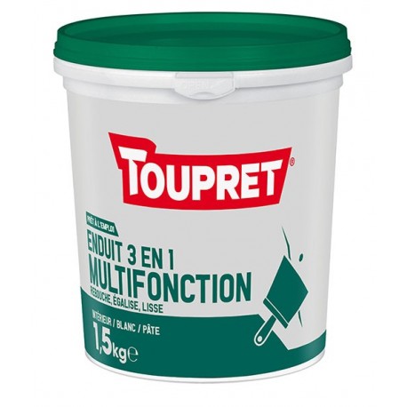 Enduit 3en1 multifonction pâte TOUPRET gamme Basique & Chantiers 1,5kg